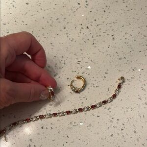 Elegant Gold and Red Bracelet